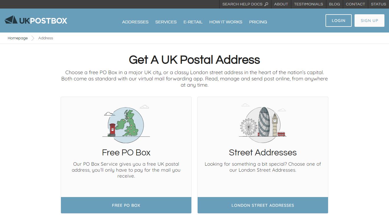 UK Postal Addresses - Get A Free Address And Read Your Post Online